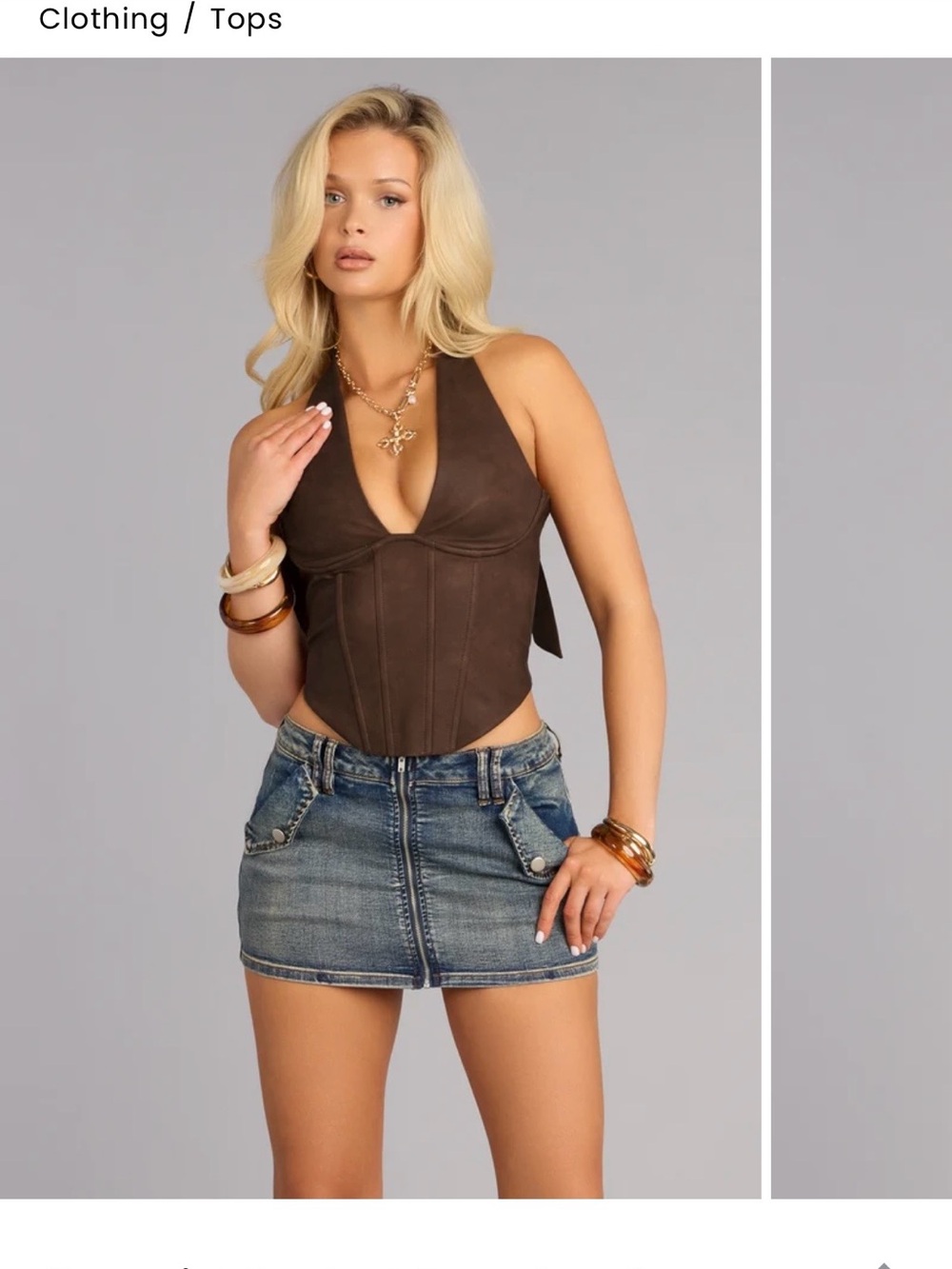Windsor Brown Halter Corset Camisole